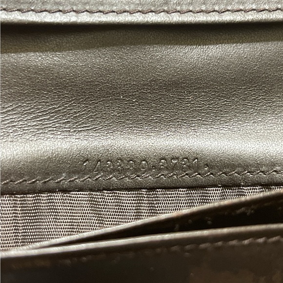 Gucci Canvas Monogram & Leather Snap Wallet with Black & Silver Crossbody Chain - Picture 12 of 16